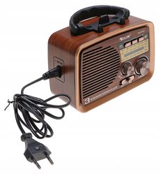 Radio przenośne 17 x 12,5 x 9 cm RETRO z funkcją bluetooth  FM USB  brązowe - Miniaturka zdjęcia nr 6