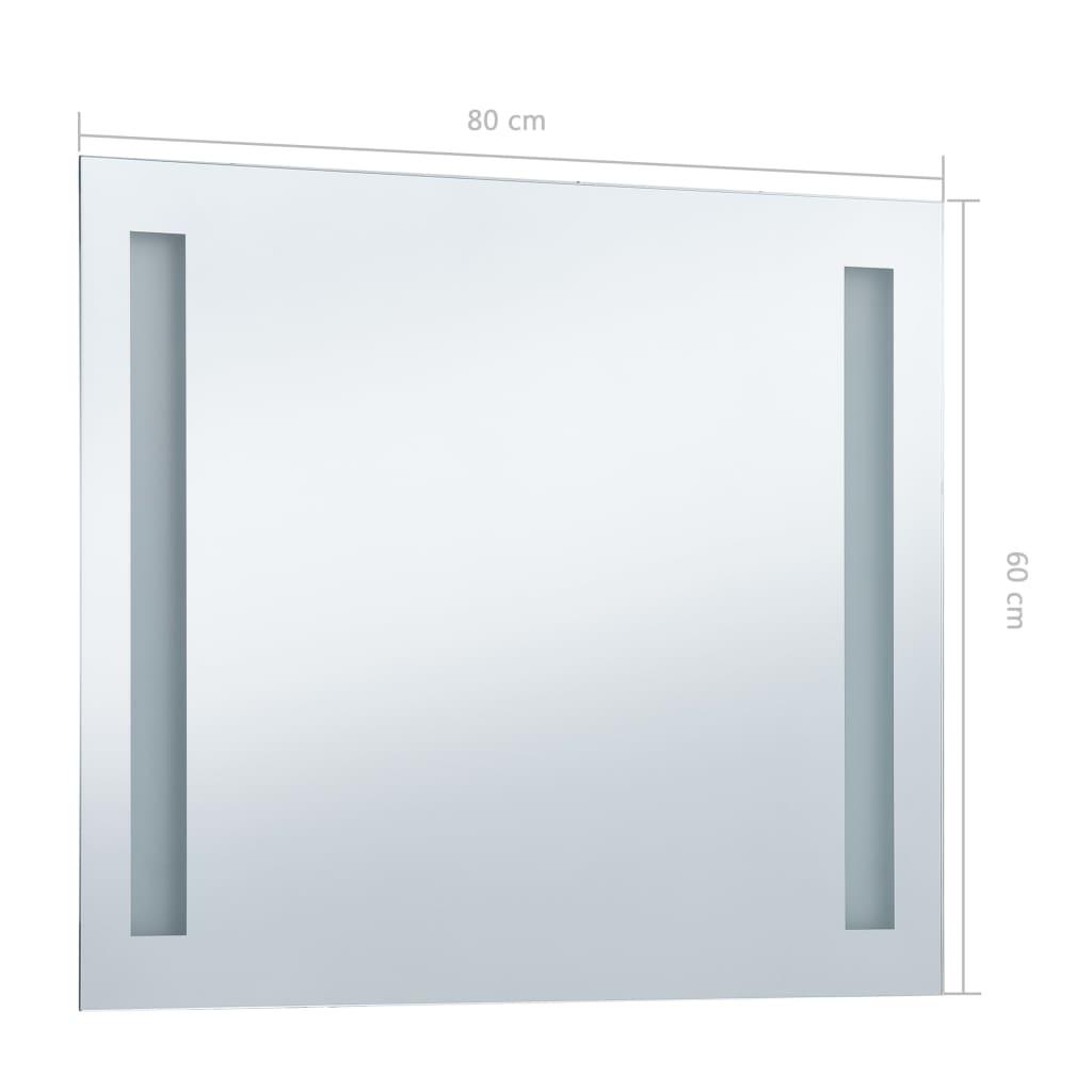 Lustro 80x60 cm do sypialni łazienki ścienne z LED aluminium szklane złote nr. 7