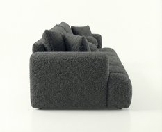 Kanapa z funkcją spania Mediolan 250x112x90 cm rozkładana trzyosobowa sofa tkanina LOOP ciemnoszara - Miniaturka zdjęcia nr 4