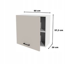 Szafka kuchenna górna wisząca 60x57x30 cm witryna kaszmir do zestawu czarne uchwyty do kuchni - Miniaturka zdjęcia nr 2