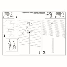 Lampa wisząca PASTELO 1 biała 100x8x8cm nowoczesna G9 do salonu - Miniaturka zdjęcia nr 5