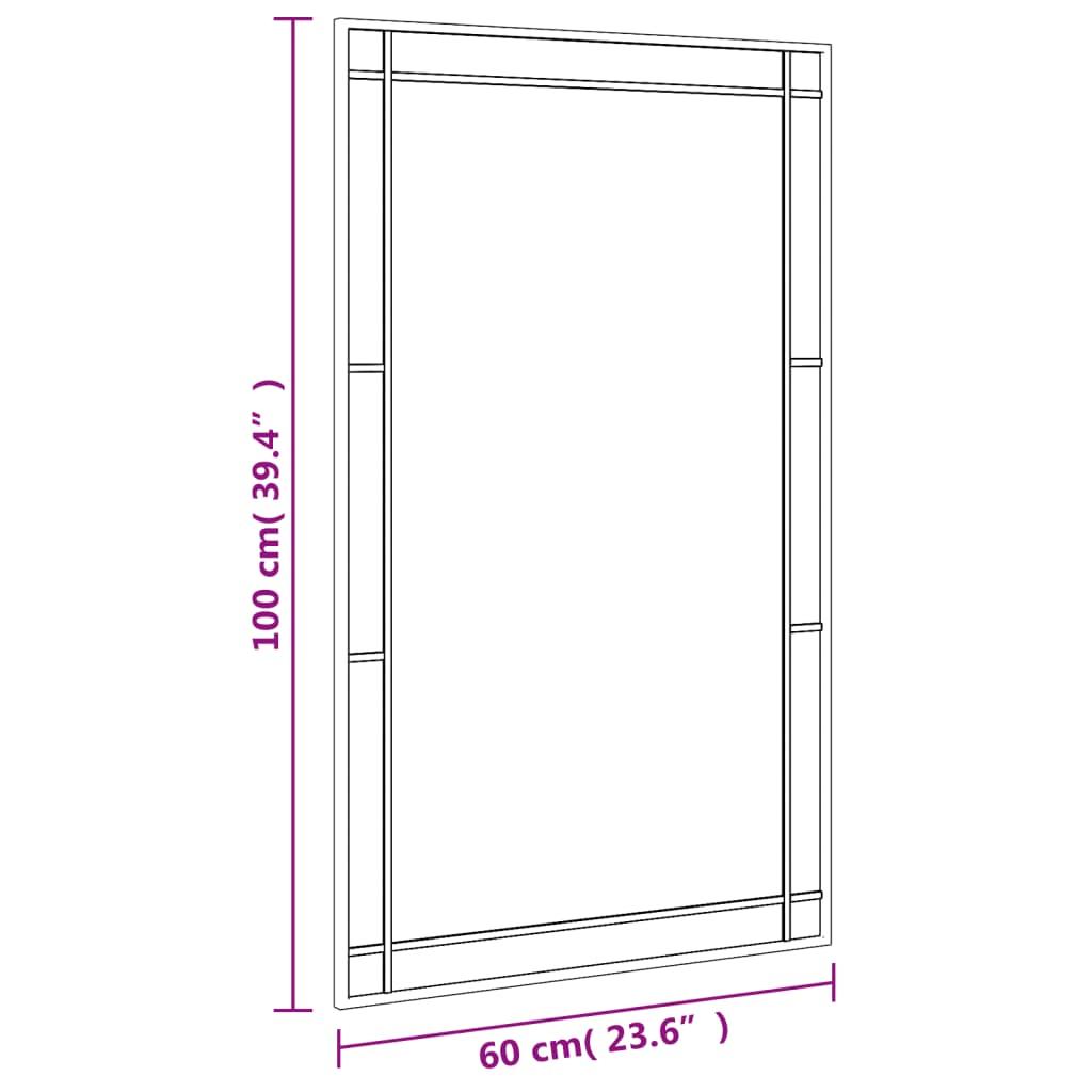 Lustro 60x100 cm do łazienki sypialni ścienne prostokątne żelazo czarne nr. 8