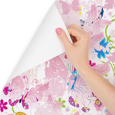 Tapeta motyle, kwiaty, rośliny, do pokoju dziecka  - Miniaturka zdjęcia nr 3