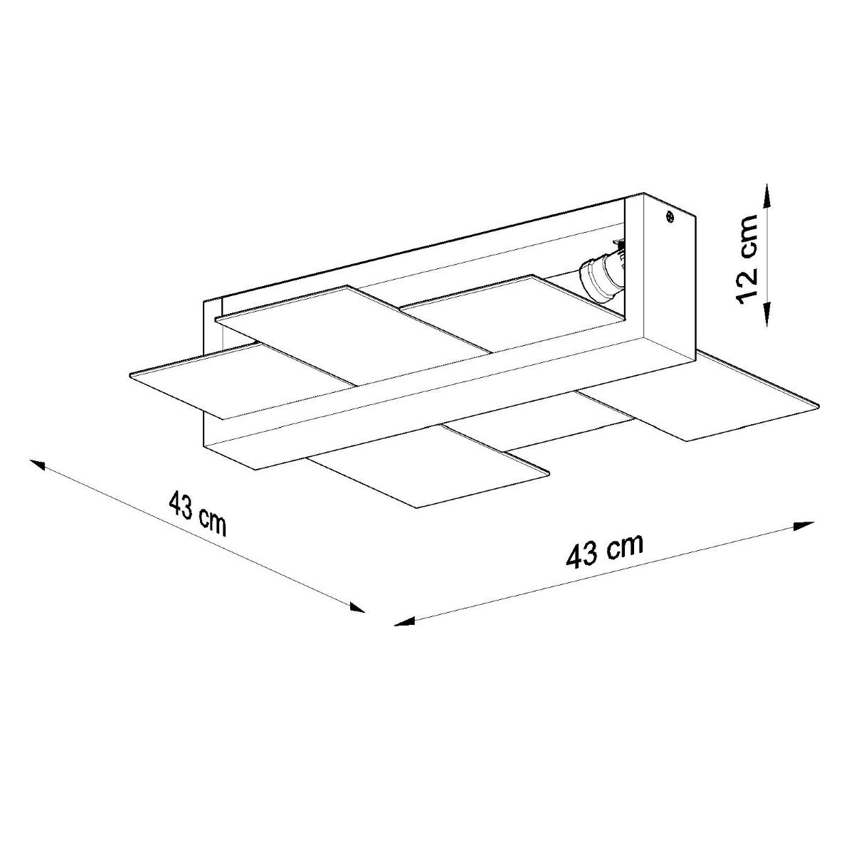 Plafon FENIKS 2 naturalne drewno 12x43x43cm nowoczesna lampa E27 do salonu nr. 4