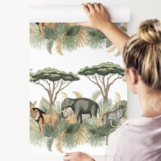 Tapeta Ścienna SŁONIE Lwy Lamparty Drzewa Natura  - Miniaturka zdjęcia nr 3