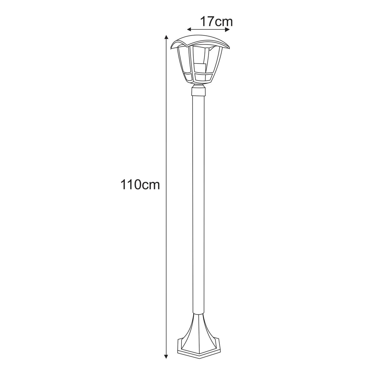 Lampa ogrodowa stojąca K-8202 NAPOLI 17x110x17 cm do ogrodu czarny nr. 2