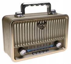 Radio przenośne 25 x 17,5 x 10 cm RETRO z funkcją bluetooth   akumulator USB  - Miniaturka zdjęcia nr 1