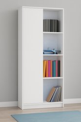 Regał Rafcio I 180x74x35 cm biały częściowo odkryty z półkami do sypialni, biura lub salonu - Miniaturka zdjęcia nr 2