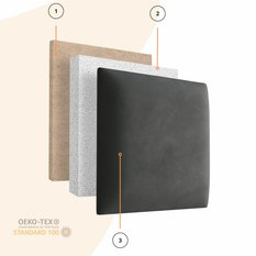 Panele tapicerowane 30x30 cm na ściankę kwadrat żółty - Miniaturka zdjęcia nr 6