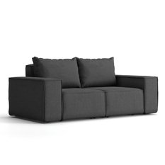 Sofa ogrodowa SONNE 180x73x88 cm dwuosobowa wodoodporna UV + 2 poduszki na taras do ogrodu grafitowa