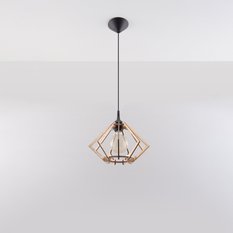 Lampa wisząca POMPELMO naturalne drewno 90x27.5x27.5cm nowoczesna E27 do salonu - Miniaturka zdjęcia nr 2