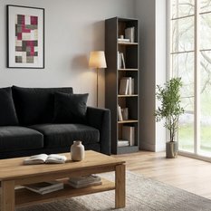 Regał MARTUSIA 40x182x30 cm do biura na książki grafit dąb artisan - Miniaturka zdjęcia nr 2