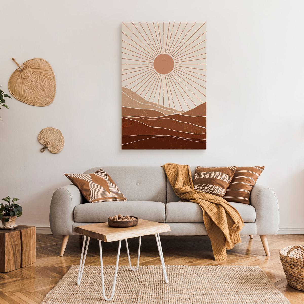 Duży Obraz Do Sypialni Pustynia Zachód Słońca Styl Boho Minimalizm 80x120cm nr. 3