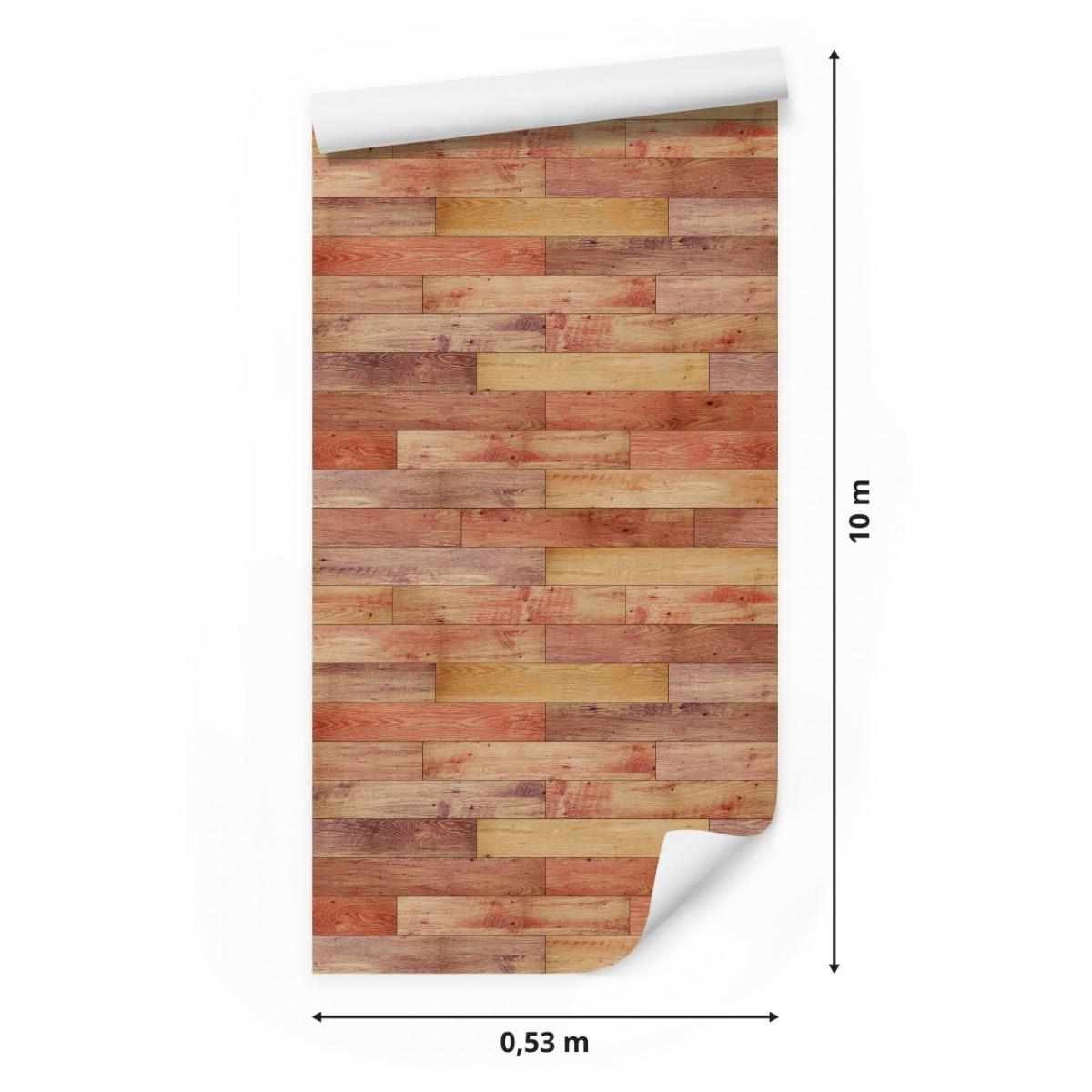 Tapeta Kolorowe Poziome DESKI Imitacja Drewna 3D 53x1000  nr. 2
