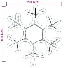 vidaXL Ozdobne śnieżynki z ciepłym białym światłem LED 2 szt. 27x27 cm - Miniaturka zdjęcia nr 7