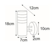 Kinkiet K-LP401A LIMA 7x18x12 cm do ogrodu chrom - Miniaturka zdjęcia nr 2