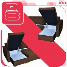 Narożnik Varius BIG 297x74x140 cm kształt U z funkcją spania i przechowywania do salonu Royal brązowy - Miniaturka zdjęcia nr 6