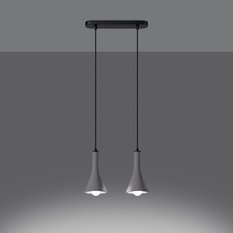 Lampa wisząca REA 2 beton 113x12x34cm nowoczesna E14 do salonu - Miniaturka zdjęcia nr 3