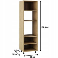 Korpus szafka kuchenna słupek 60x207x56 cm pod piekarnik i mikrofalę dąb kamienny - Miniaturka zdjęcia nr 2