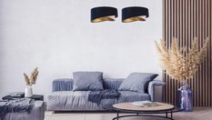 Lampa 50x23x93 cm wisząca asymetryczna granatowo-różowo złota do salonu sypialni biura  - Miniaturka zdjęcia nr 7