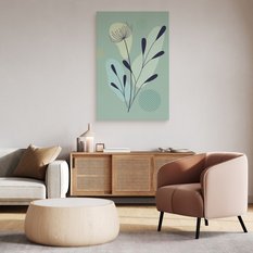 Duży Obraz Do Salonu Kwiaty Liście Natura Styl Boho 70x100cm - Miniaturka zdjęcia nr 6