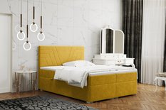 Łóżko CASTEL 180x200 cm z funkcją przechowywania i materacem do sypialni różowe