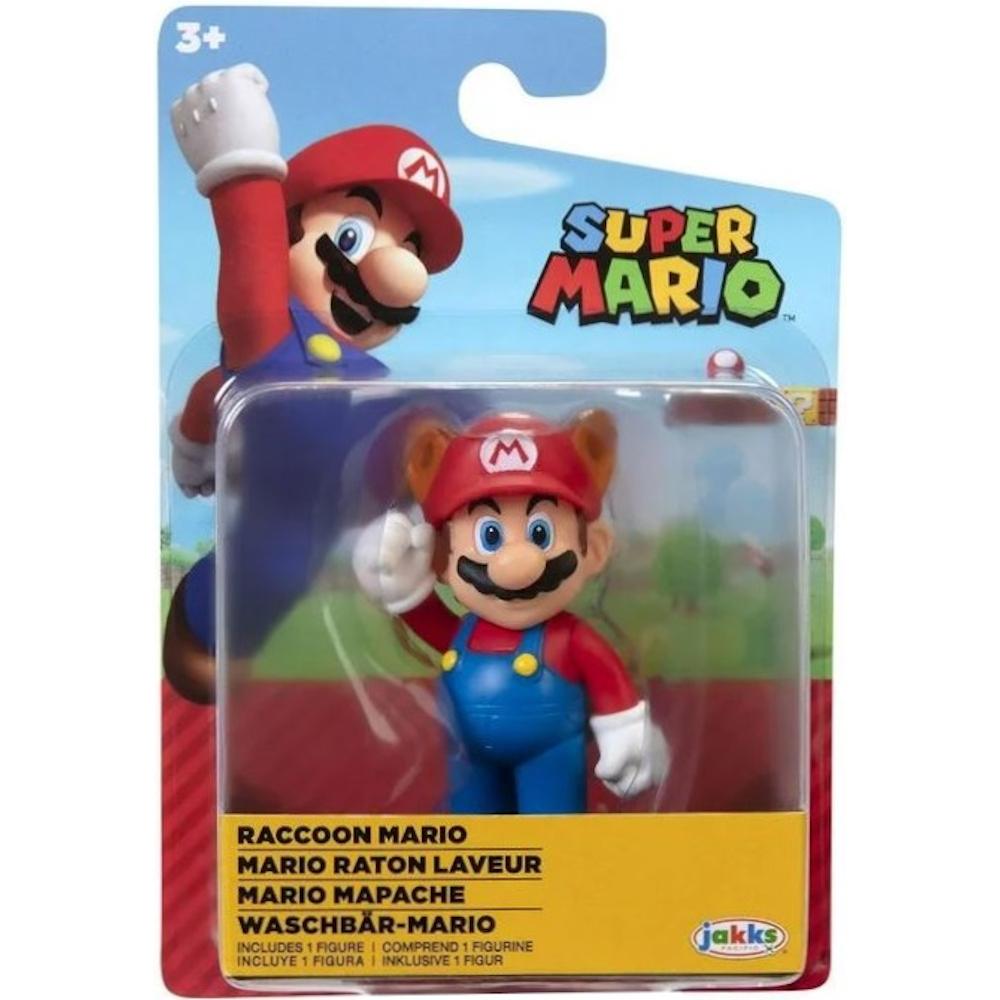 SUPER MARIO RUCHOMA FIGURKA RACCOON MARIO 7cm JAKKS PACIFIC ORYGINALNA 