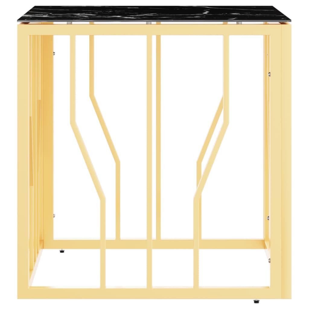 Stolik kawowy, złoty, 50x50x50 cm, stal nierdzewna i szkło nr. 3