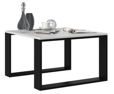 Stolik kawowy ława Loft Modern Mini 67x67x40 cm elegancki biały czarny do salonu - Miniaturka zdjęcia nr 1