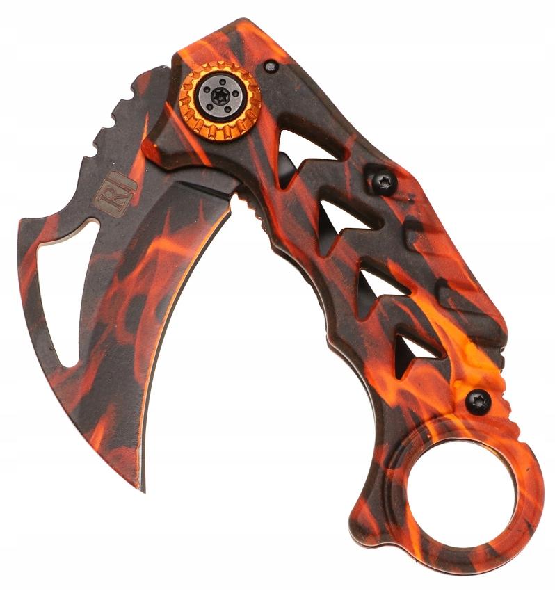 Nóż myśliwski 17 cm / 6 cm scyzoryk karambit składany turystyczny survivalowy wielobarwny nr. 3