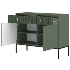 Komoda Maggiore 104 cm do sypialni garderoby smoke green czarny złoty - Miniaturka zdjęcia nr 6