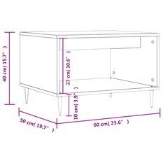 Stolik kawowy 60x50x40 cm z przestronną półką szarość betonu do salonu - Miniaturka zdjęcia nr 9