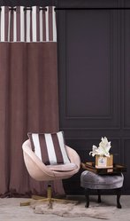 Zasłona CHIC STRIPE 140x270 cm różowa welwetowa na przelotkach  - Miniaturka zdjęcia nr 3