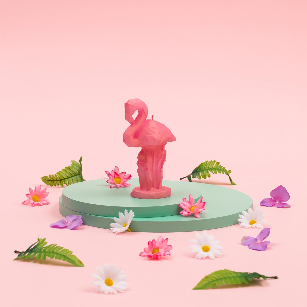 Świeca Flamingo Low-Poly Pink nr. 6