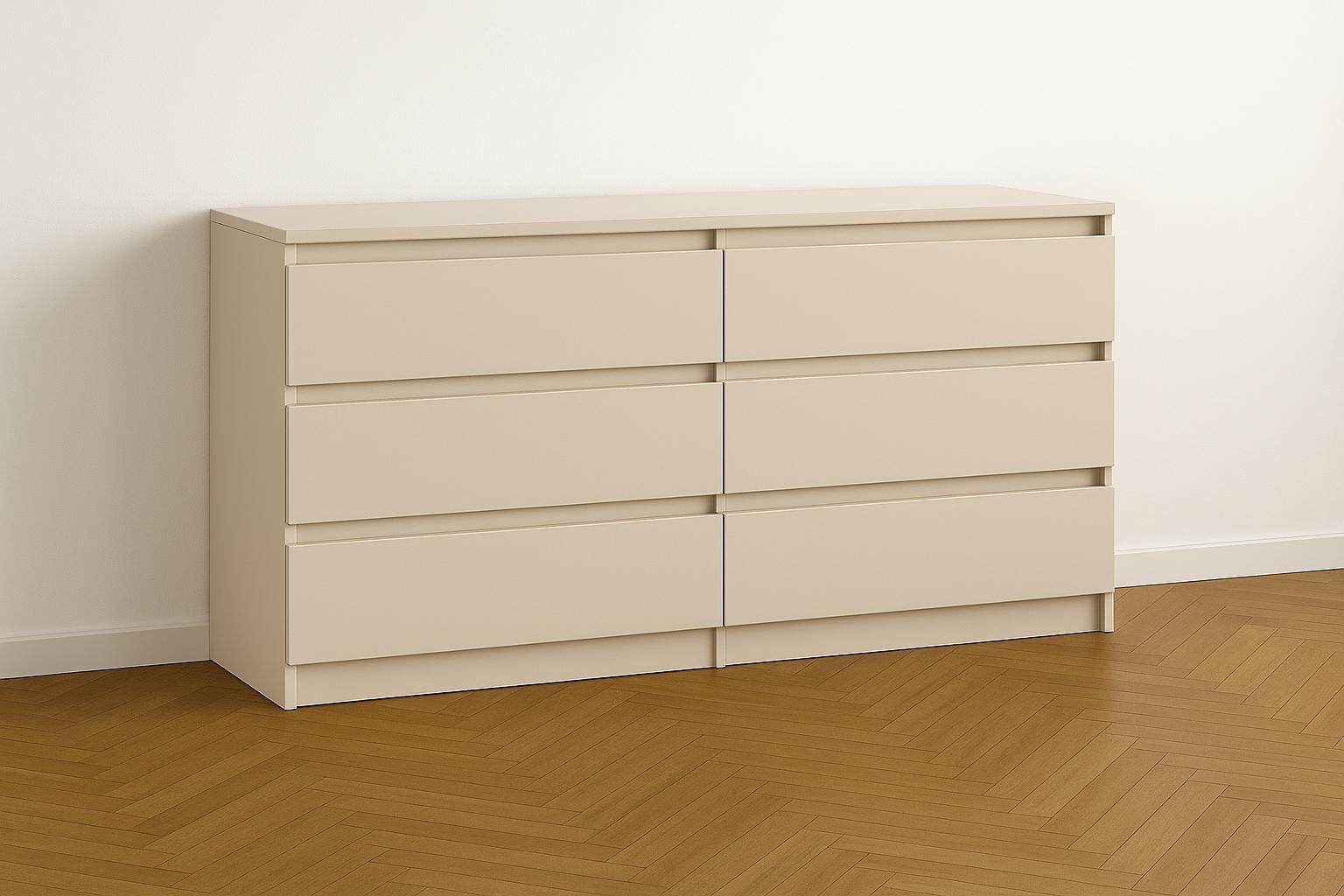 Komoda MARTUSIA 79x140x39 cm z 6 szufladami kaszmir do salonu nr. 2