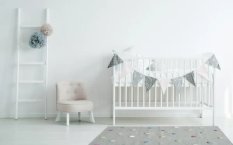 Dywan dziecięcy wełniany Grey Dots 100x160 cm do pokoju dziecięcego szary w kropki