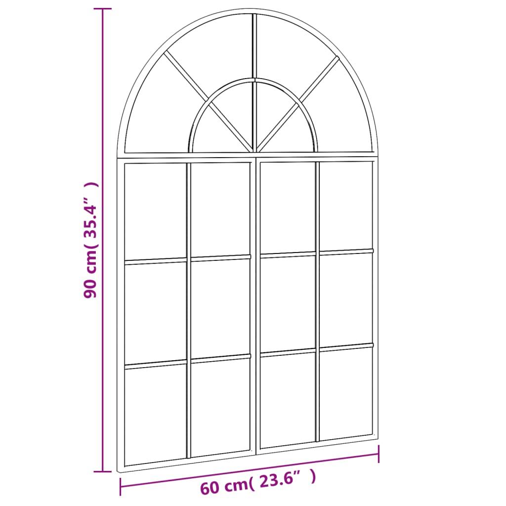 Lustro 60x90 cm ścienne zakończone łukiem żelazo czarne nr. 7