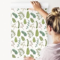 Tapeta Do Pokoju Dziecięcego Zielone LIŚCIE Natura 53x1000  - Miniaturka zdjęcia nr 6