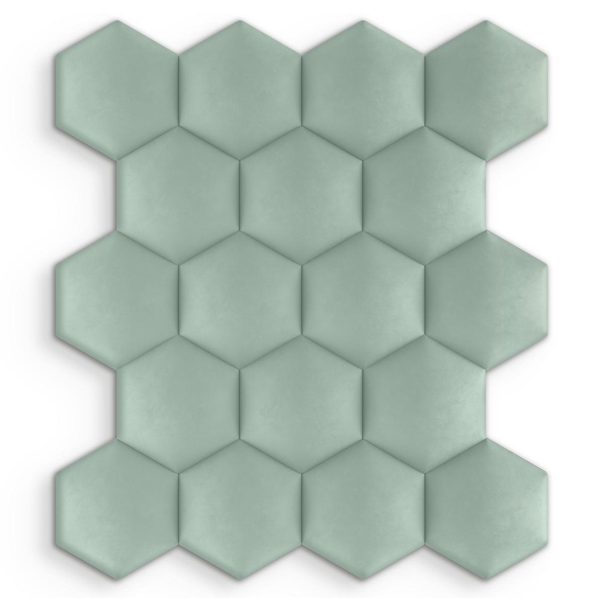 Panele tapicerowane 35x40 na ścianę hexagon miętowy nr. 6