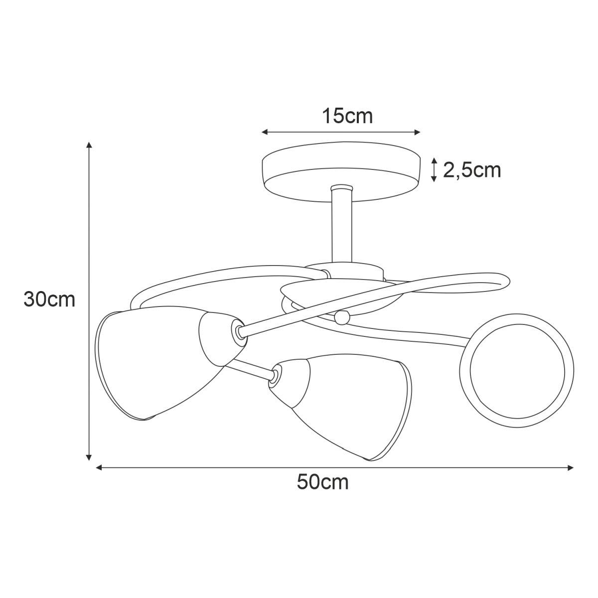 Lampa sufitowa K-JSL-6059/3 AB PLATO 50x30x50 cm do salonu lub pokoju patyna nr. 2