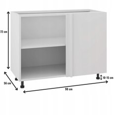 Korpus szafka kuchenna dolna 105x82x56 cm narożna z akcesoriami biały do kuchni - Miniaturka zdjęcia nr 2