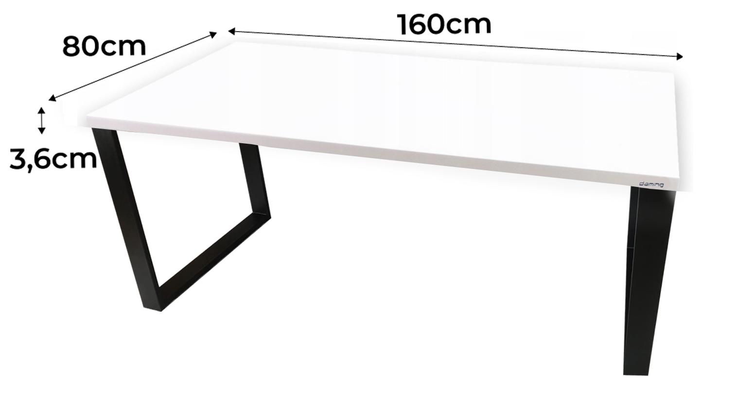 Biurko gamingowe model 0 Top 160x71x80 cm LOFT biały blat 3,6 cm nr. 2