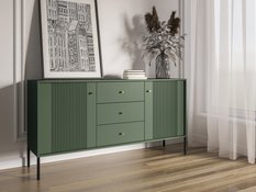 Komoda Iseo 154 cm do salonu sypialni zielony smoke green czarny - Miniaturka zdjęcia nr 7