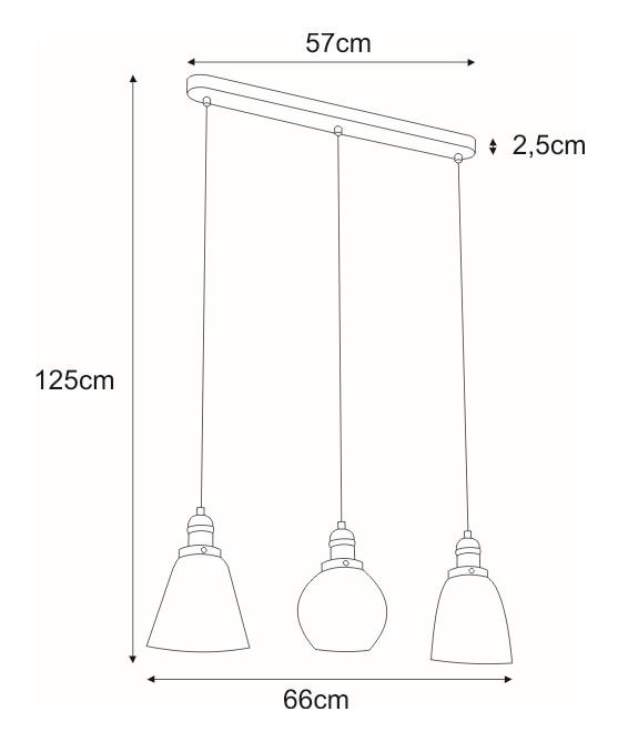 Lampa wisząca K-8036A-3 SAMANTA 66x125x57 cm do salonu lub pokoju czarny nr. 6