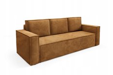 Kanapa 248x96x93 cm sofa z funkcją spania automat i pojemnik sztruks szary do salonu - Miniaturka zdjęcia nr 12