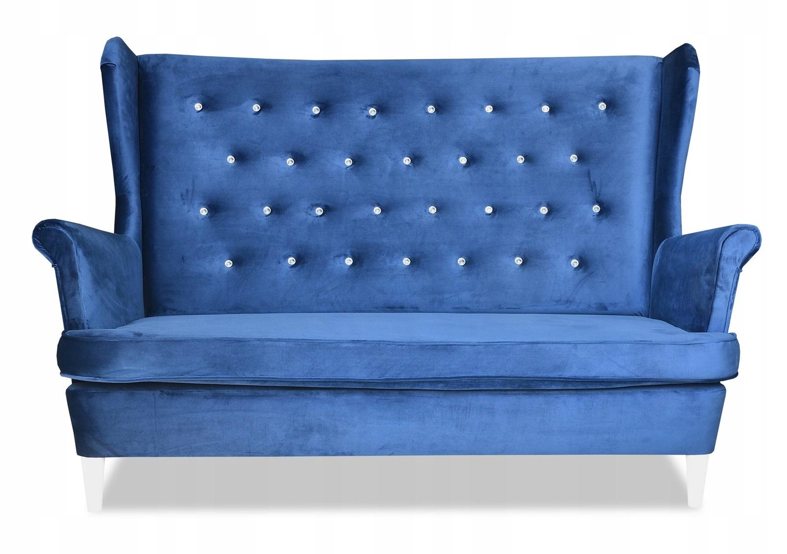 Sofa kanapa INDYGO KOBALT chabrowy aksamit VELVET nr. 2