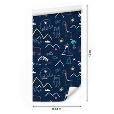 Tapeta dla dzieci zwierzątka chmurki góry drzewa  - Miniaturka zdjęcia nr 2