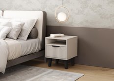 Szafka nocna Scandi 48x40x39 cm do sypialni slim kaszmir beż - Miniaturka zdjęcia nr 2