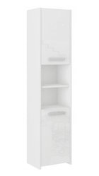Szafka łazienkowa MODERN 170x40 cm biała tekstura słupek z półkami do łazienki 