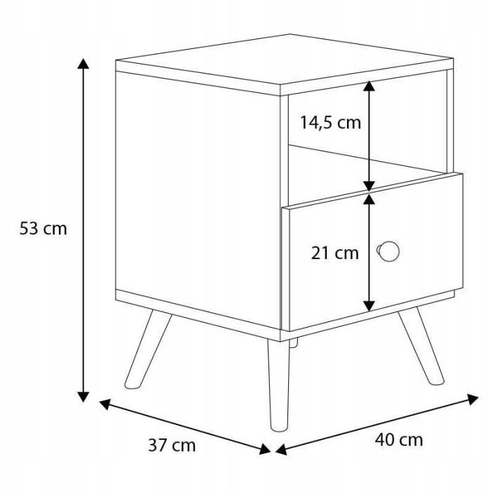 Szafka nocna LOGAN 53x40x37 cm stolik nocy z szufladą do sypialni dąb sonoma  nr. 5